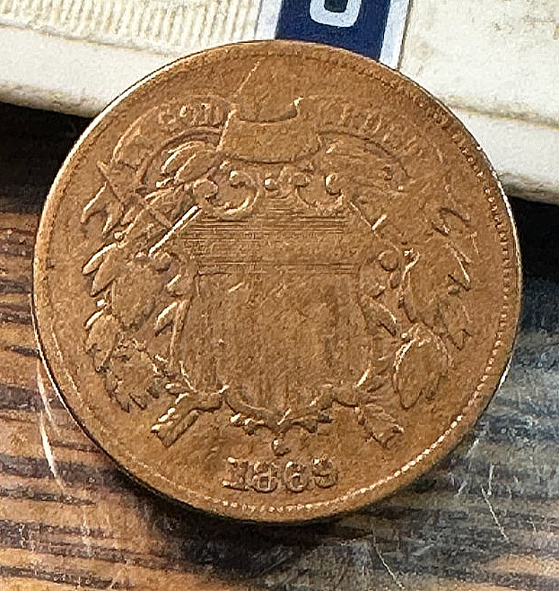 1869 2 Cent Piece Nice Original Fine CHRC