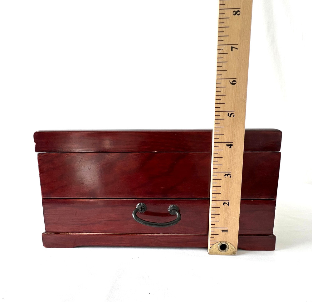 Vintage Japanese Aizu Lacquerware Writing or Document Box with Drawer