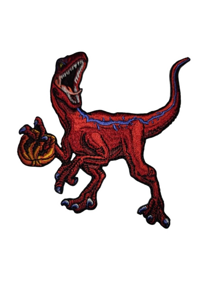 Velociraptor EMBROIDERED PATCH, approx. 4"x4"