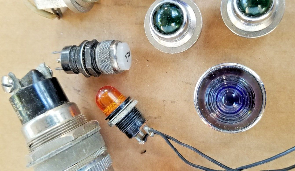 Vintage LOT Assortment Warning Pilot Incandescent Warning Light Indicator Lamp