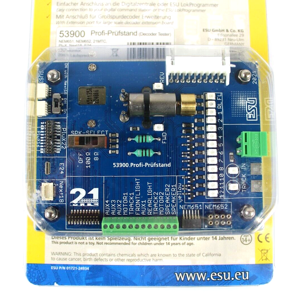 ESU LokSound 53900 DCC Decoder Tester With Motor, Speaker and LED's