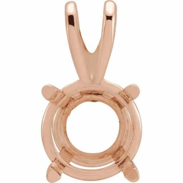 14K Gold Round Pre-Notched Pendant Setting 2.5mm-10.5mm