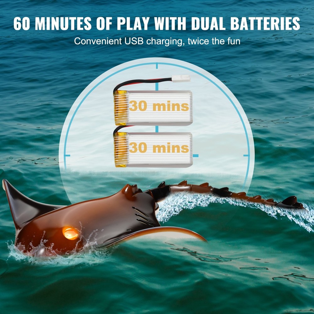 Remote Control Manta Ray Toy 2.4GHz High Simulation Robot Manta Ray Light