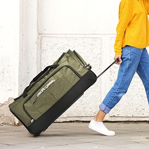 Duffel Bag with Rolling Wheels 30-Inch Green