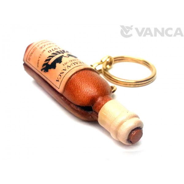 Wine Bottle Leather Keychain(L)