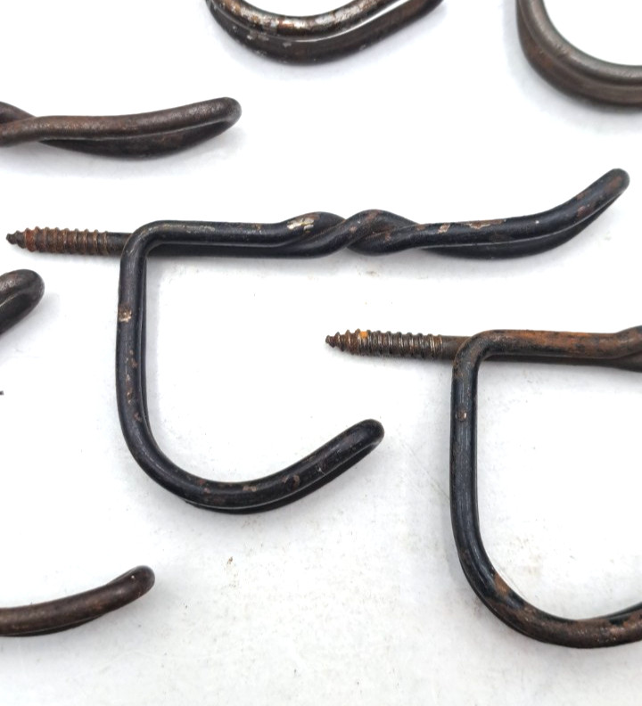 Antique Hat or Coat Hooks Twisted Wire Hooks Old Vintage Hardware Mixed Lot