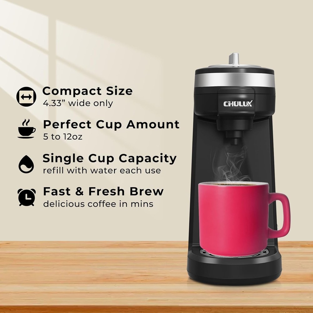 Single Serve Coffee Maker for K Capsule,Mini Single One Cup Coffee Machine Black