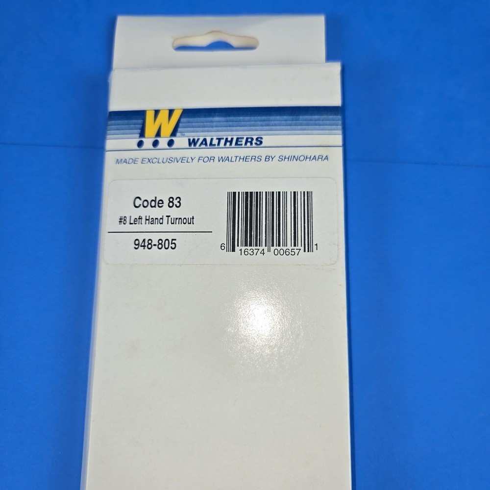 Walthers 948-805, #8 LH Turnout, Code 83, Left Hand, NIB
