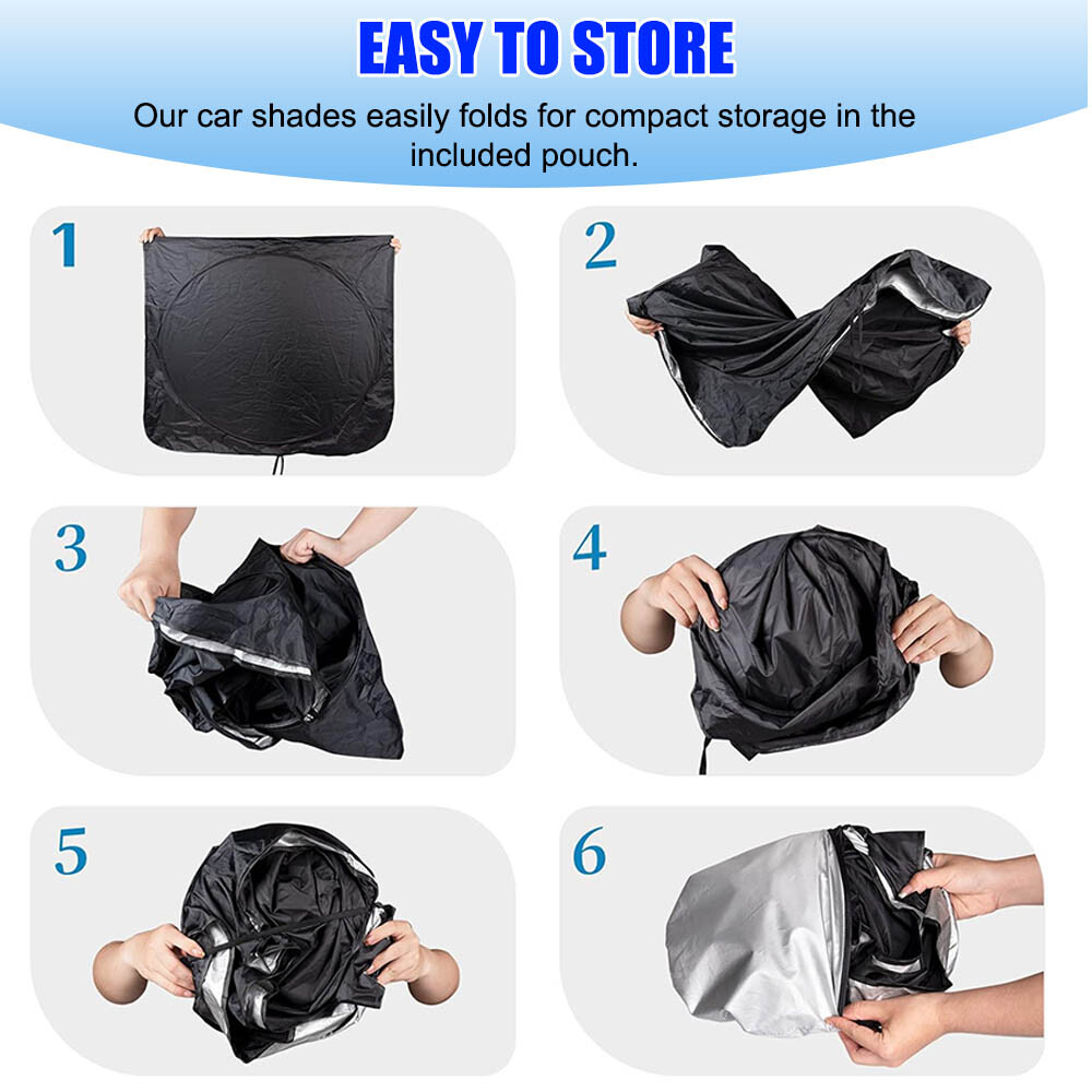 Foldable Car Front Rear Windshield Sun Shade Cover Window Visor UV Block Shield