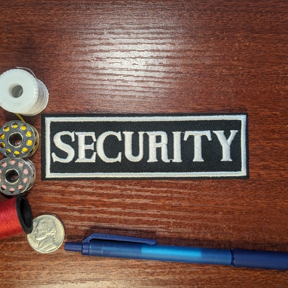 Security Guard Patch Uniform Embroidered Iron On Rectangular Patch 1.25x3"