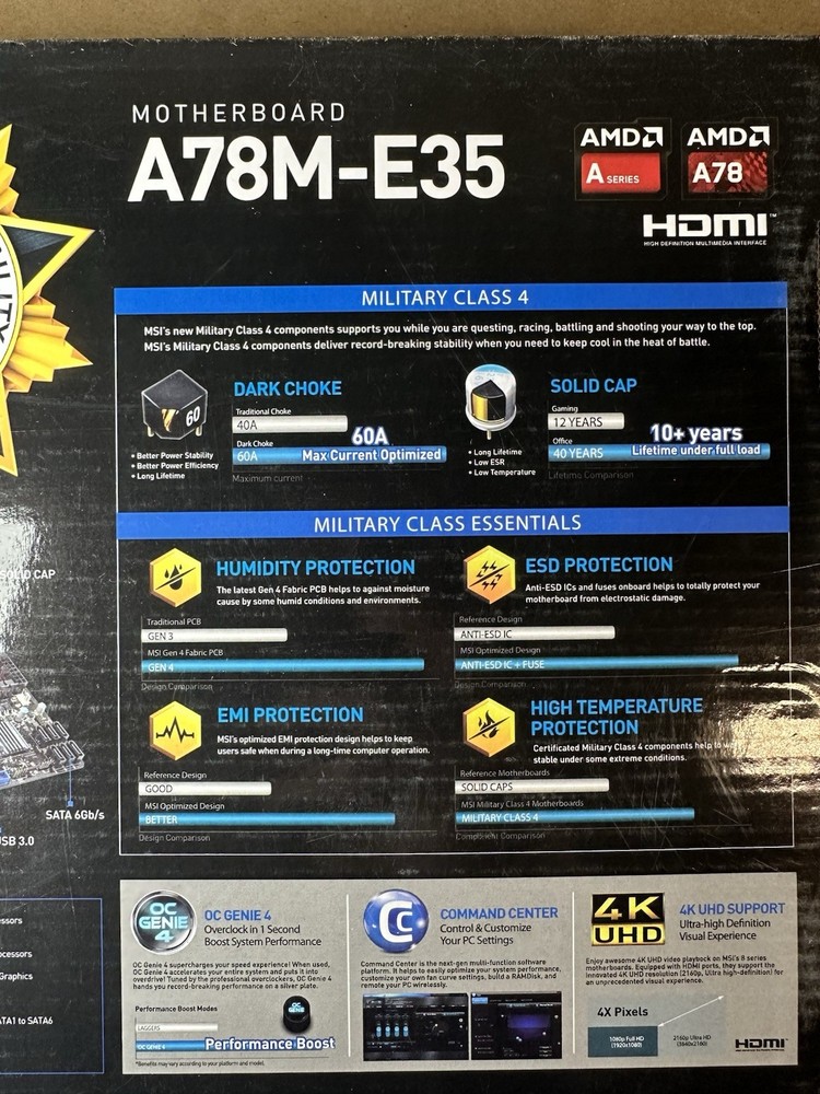 MSI A78M-E35 MS-7721 SOCKET FM2+ 2x DDR3 PCIe PCI