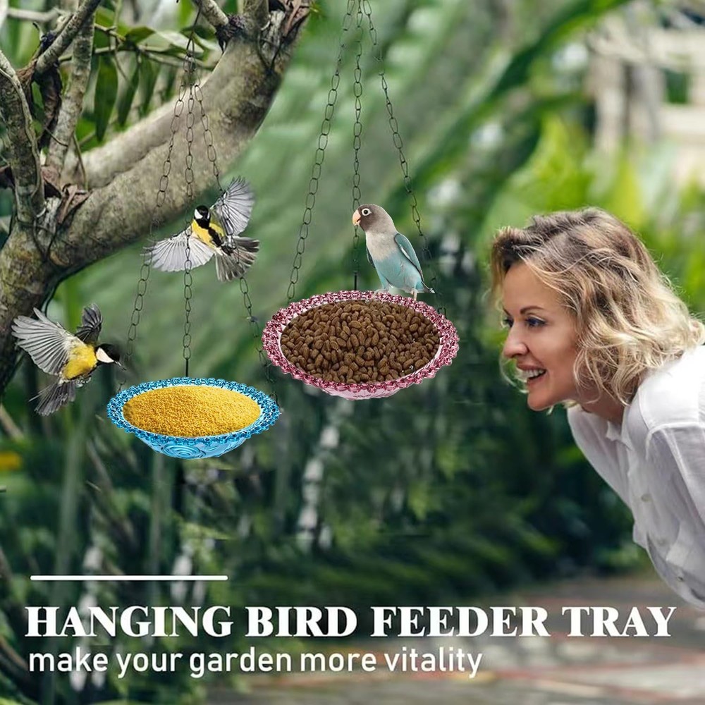 4 Pack Hanging Bird Baths Bowl Outdoor Feeder 15.7 Inch 4Pack Mixed