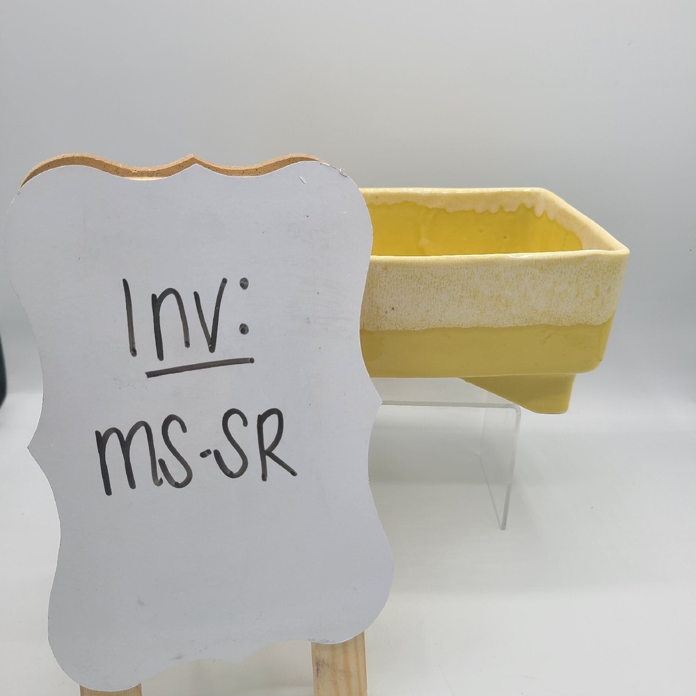 Yellow Mid Centery Modern Glaze Dipped Planter