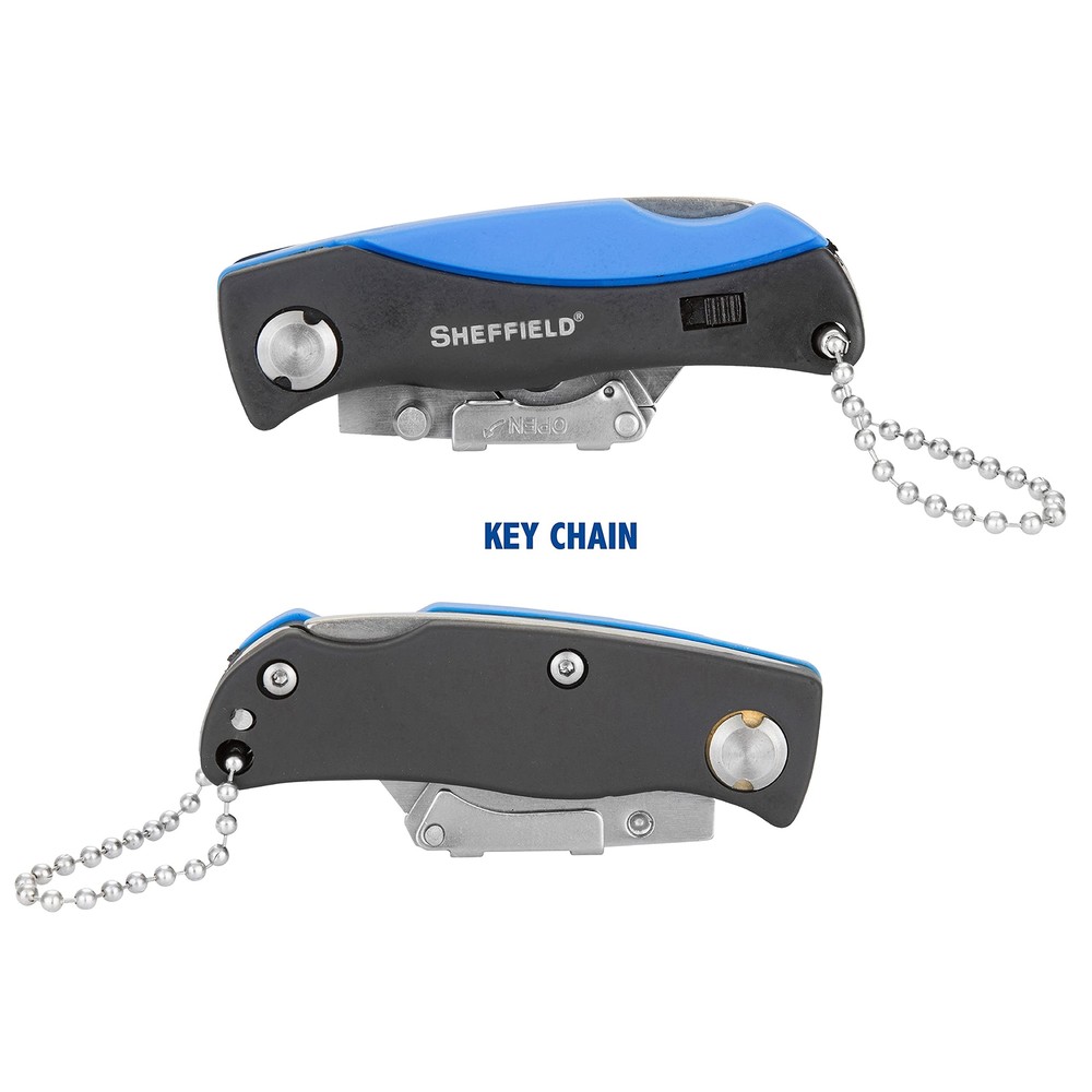 Sheffield 12125 Mini Folding Utility Knife Includes 6 Mini Blades Lightweight