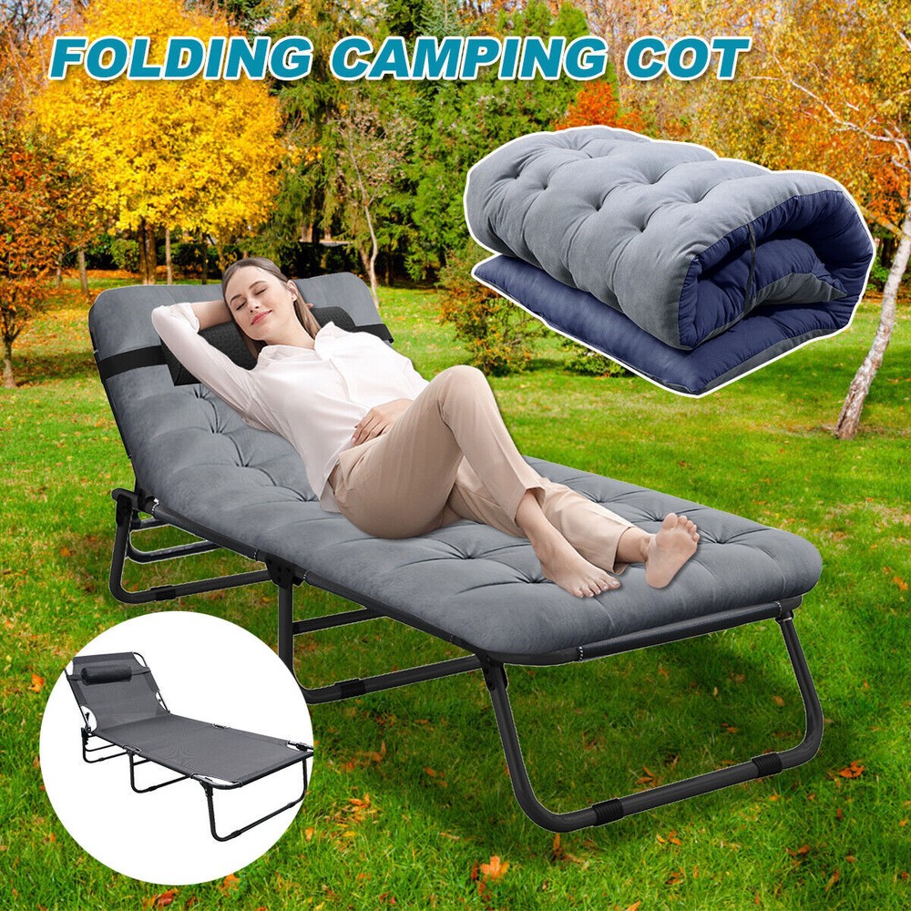 NAIZEA Oversized Folding Camping Cot for Adults 440lbs 4 Position Adjustable Cot