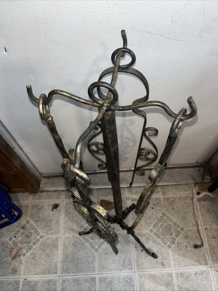 Raw Iron Customized Vintage Fireplace Tool 4 Piece Set