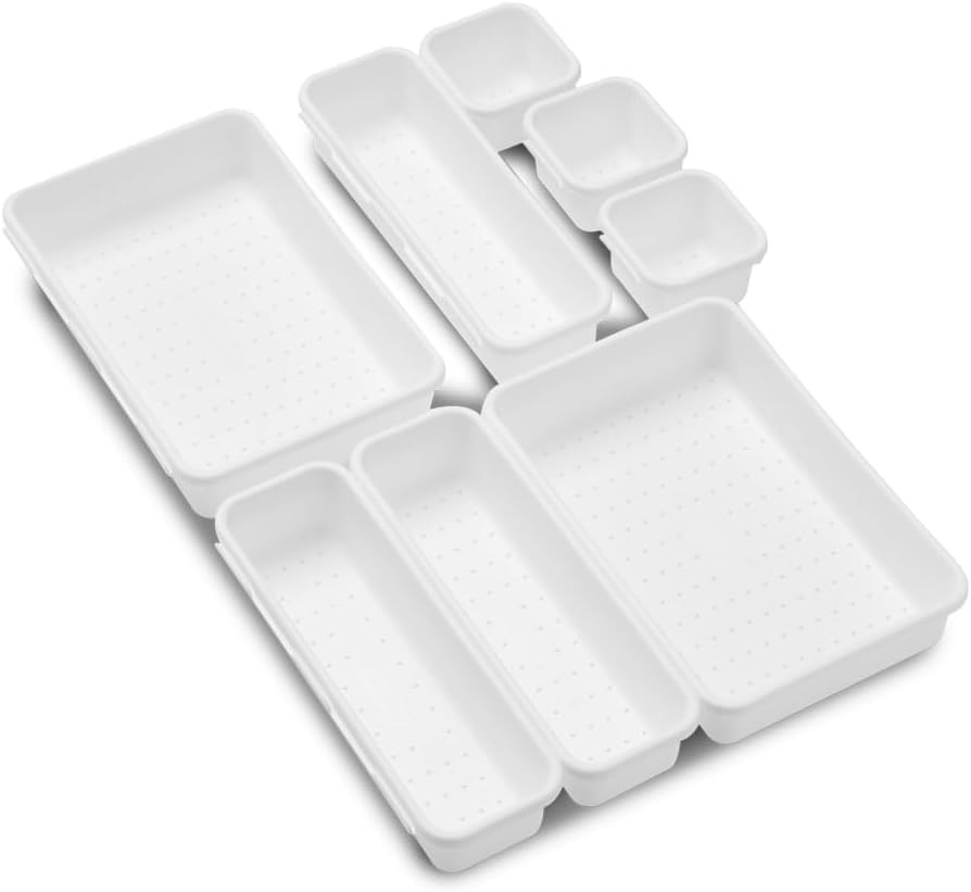 Madesmart 8-Piece Interlocking Bin Pack Customizable 8-Piece, White