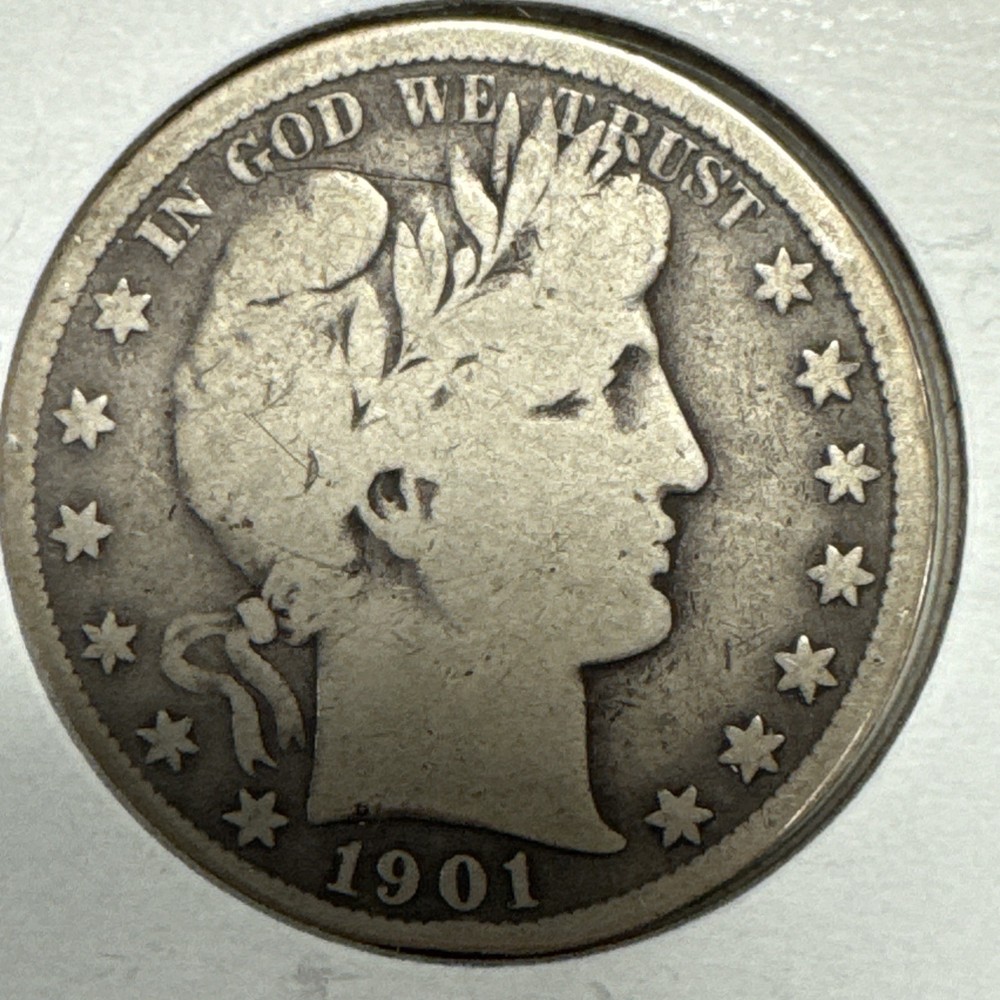 1901-S Barber Silver Half Dollar VG