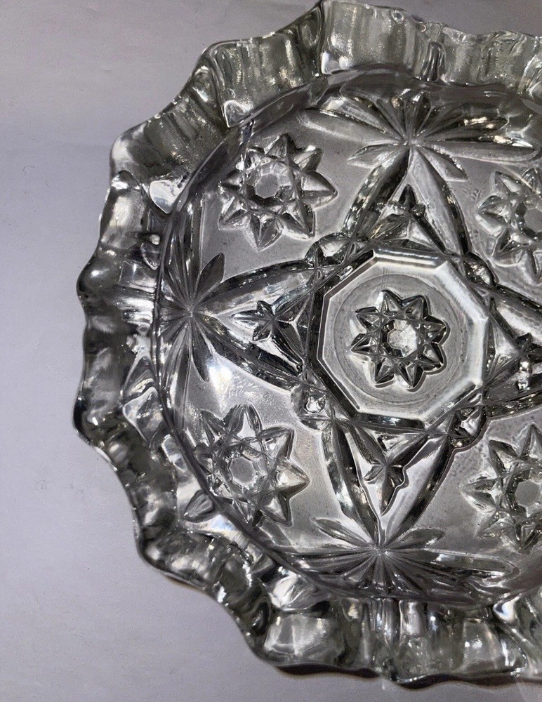 Vintage Crystal Star Pattern Ashtray