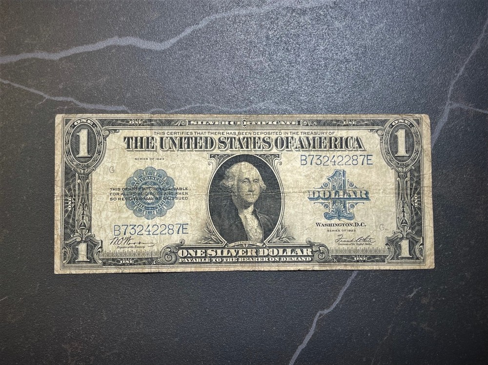 $1 ONE DOLLAR 1923- “HORSE BLANKET” -SILVER CERTIFICATE-LARGE NOTE