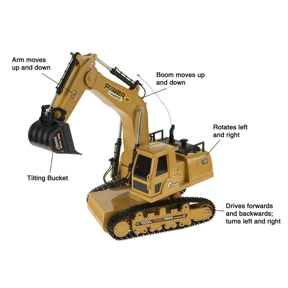 Remote Control Tractor Excavator Construction Toy Rechargeable Battery