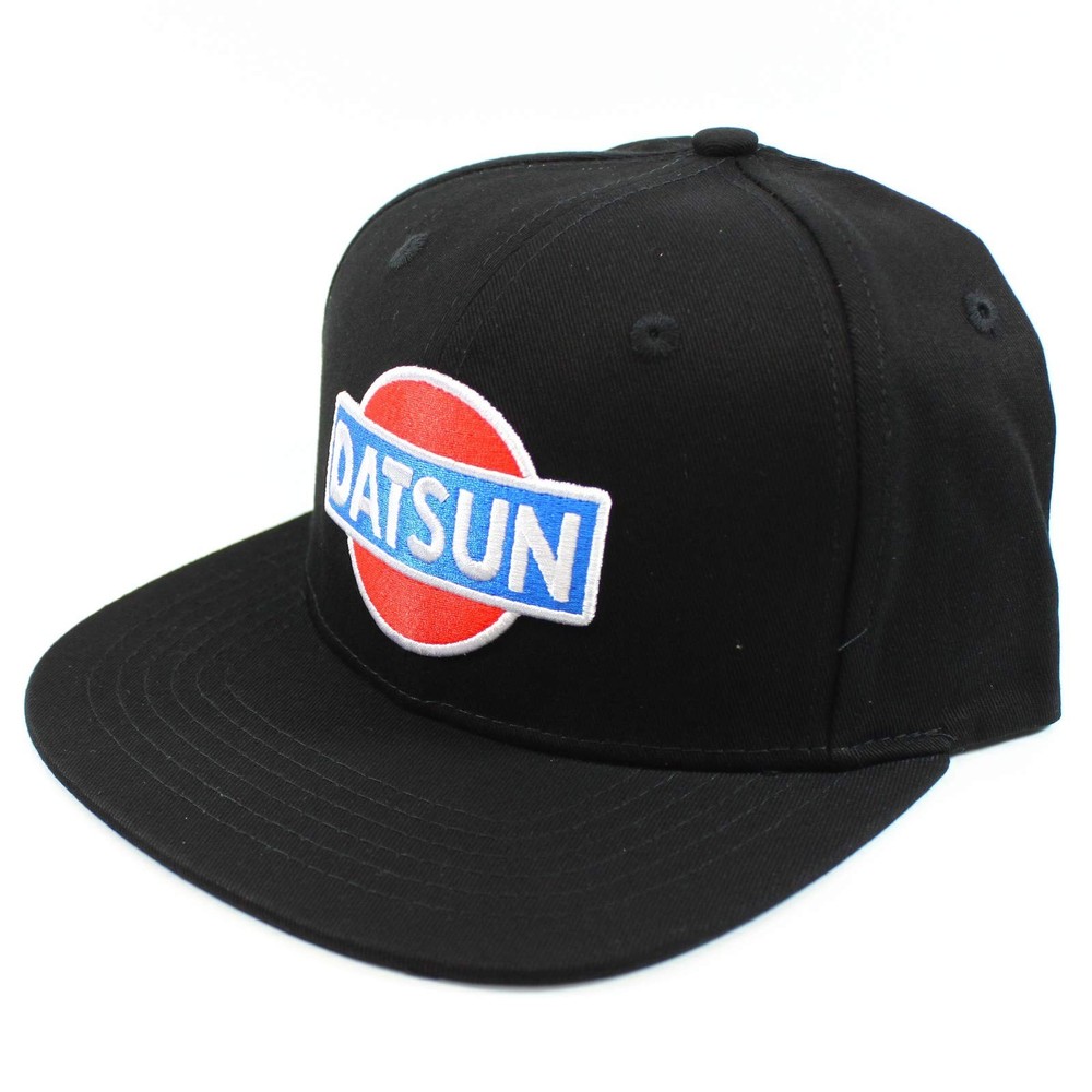 Datsun Baseball Cap - Style A Flat Brim - Snap Back - Black Hat
