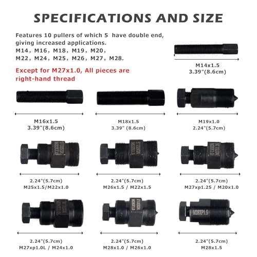 Motorcycle Flywheel Puller with 10Pcs Different Sizes of Pullers Compatible