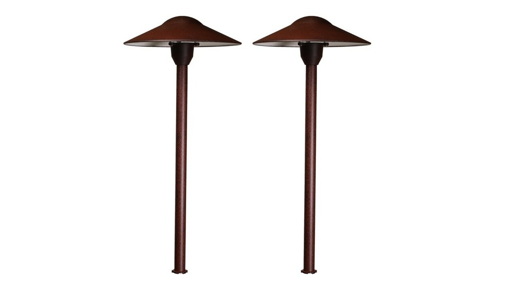 Best Pro Lighting Low Voltage LED Lighting Mushroom Path Light Rust Finish 2 Pcs