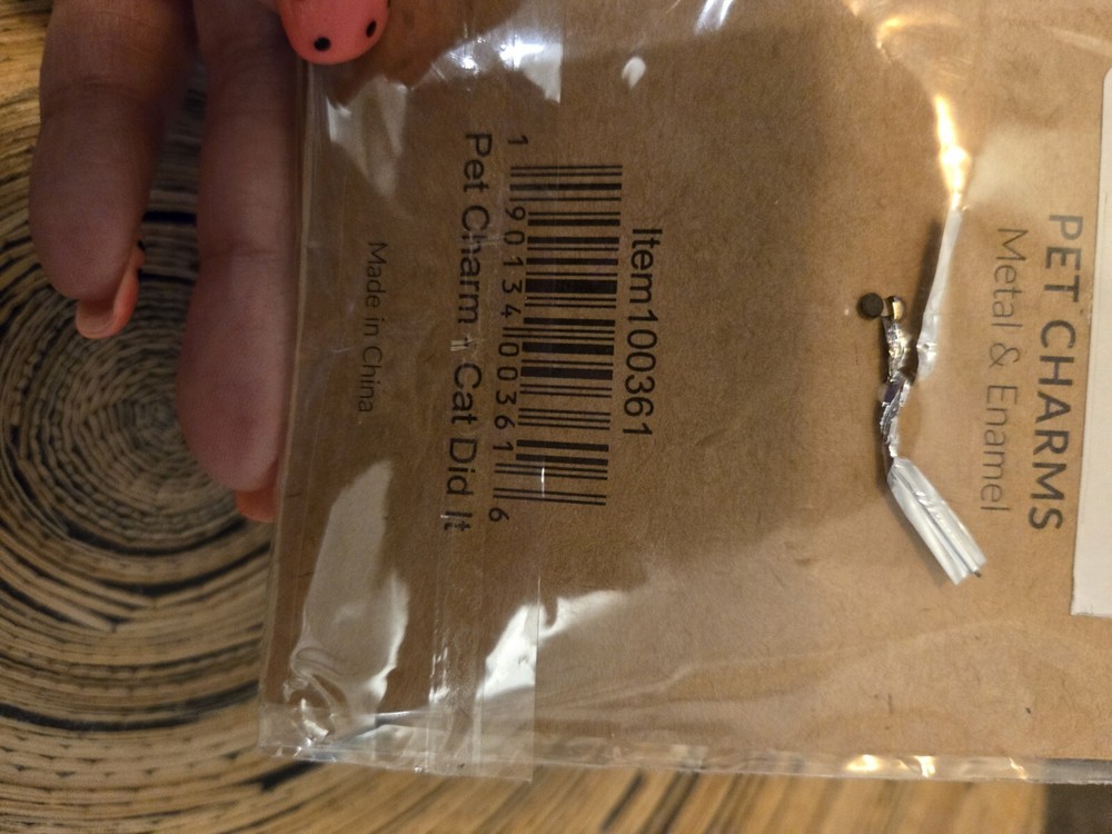 Dog collar charm "The Cat Did It"