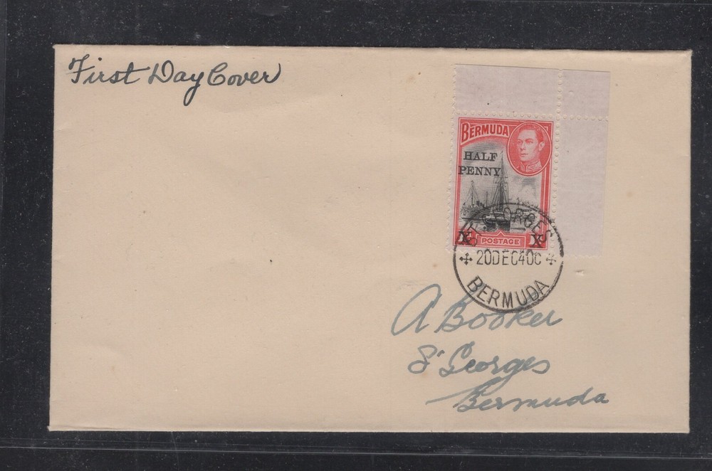 Bermuda  overprinted  stamp,  first  day  cover