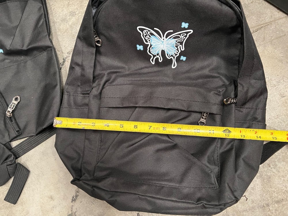 Black Butterfly Backpack + Pencil Pouch Set
