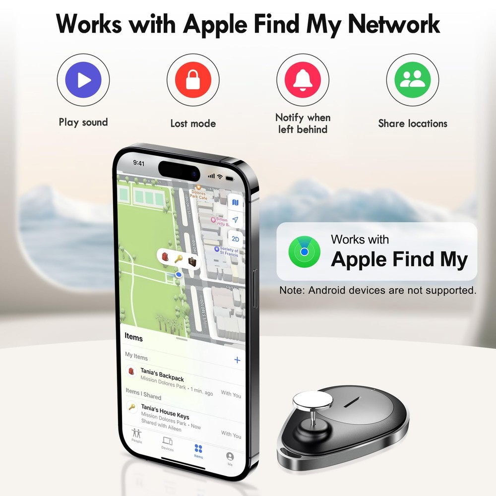 Utag GPS Tracker for 2 Pack, Bluetooth Tracker Works with Apple Find My (iOS ...