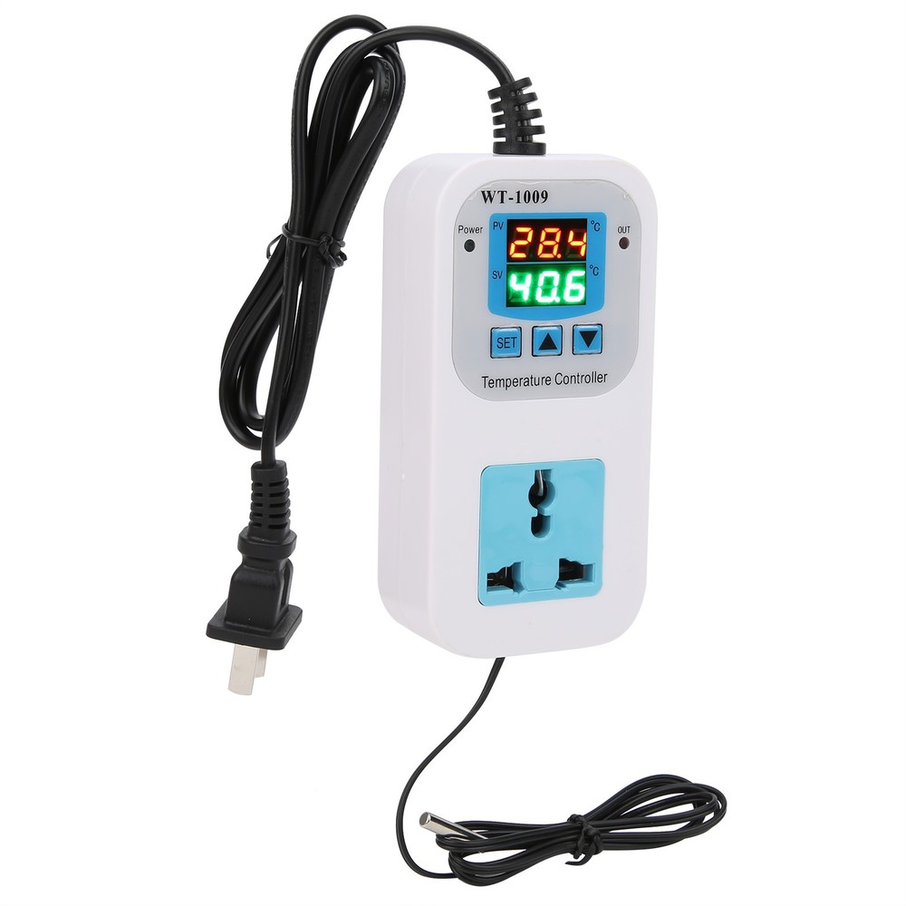 WT-1009 Temperature Controller Digital Display Electronic Control Socket 10A WT