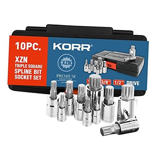 Tools KSS009 10pc XZN Triple Square Spline Bit Socket Set
