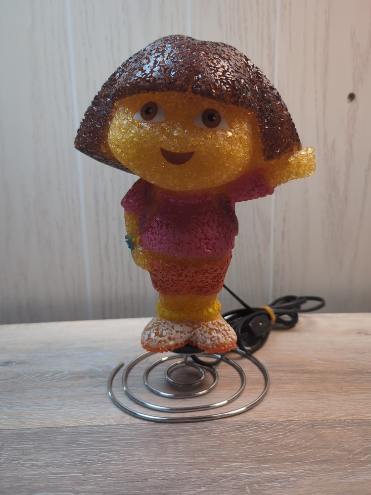 DORA the Explorer NIGHT LIGHT Kid's Table Lamp Spring Base Friendly Glow 10"