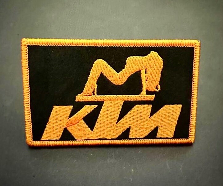 KTM RACING EMBROIDERED IRON-ON PATCH...EXTREMELY RARE CONFIGURATION...