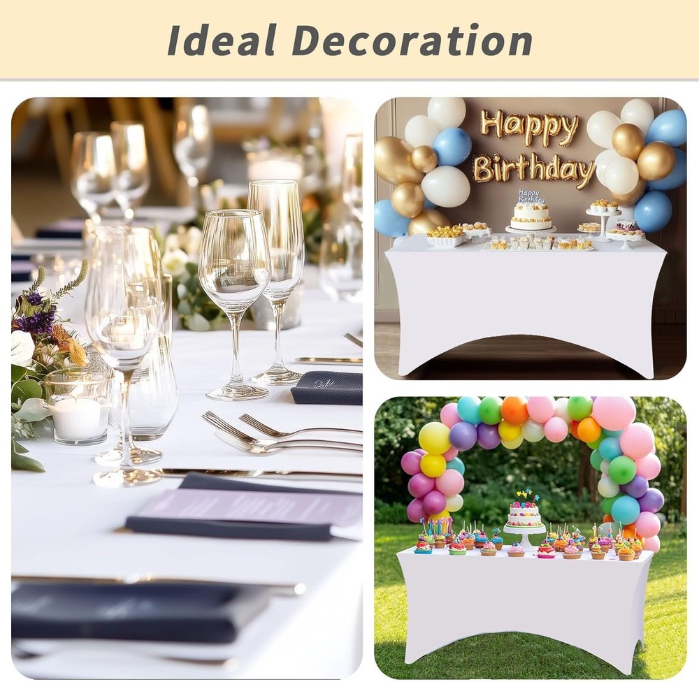 10 Pack 6FT Spandex Table Cover 6 Foot Tables Fitted Rectangular Stretch