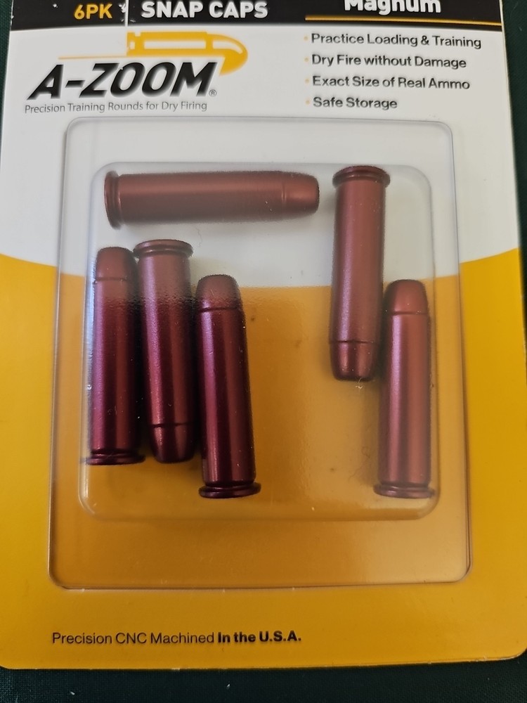 .357 Magnum Snap Caps Dummy Training Ammunition 🇺🇸 6 rd Pack A-Zoom 357 Mag