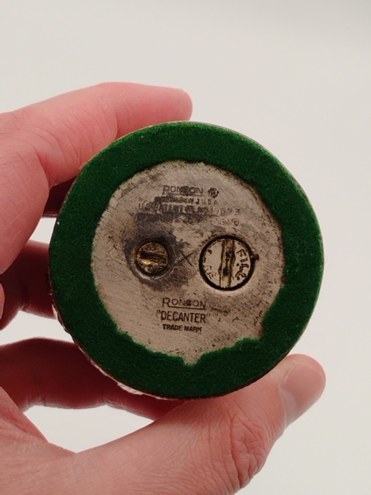 Vintage Ronson Decanter Silver Plated 4.5" Table Lighter, Untested