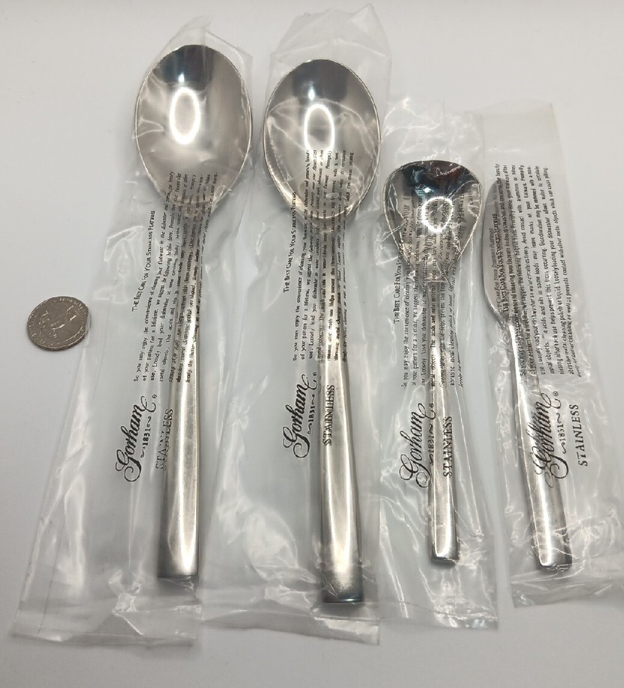 Gorham Carrie Hostess Serving 4 Piece Set 18/10 Stainless Flatware Gift Box New