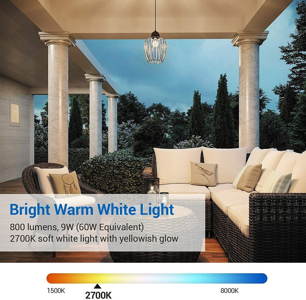 DEWENWILS 4-Pack Smart Automatic On/Off Photocell Sensor A19 E26 Porch Bulb