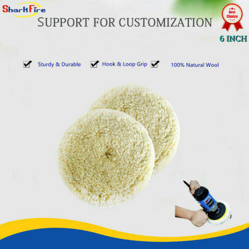 6inch 100% Wool Hook & Loop Grip Buffing Pad for Compound Cutting & Polishing