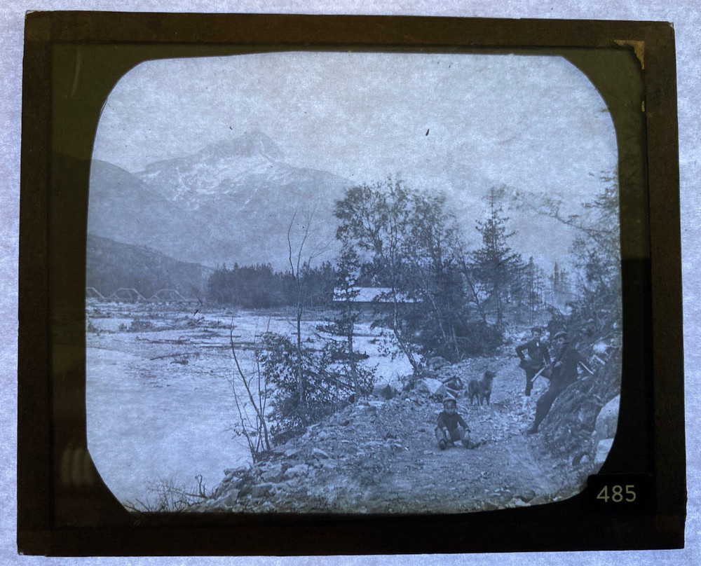 MAGIC LANTERN SLIDE MOUNTAINS & RIVER WASH 485 1920s