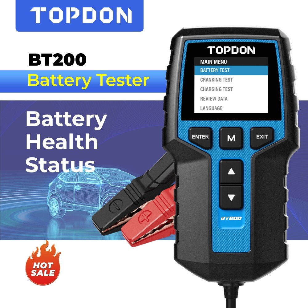 TOPDON BT200 100-2000CCA 12V Car Alternator Tester Digital Auto Battery Analyzer