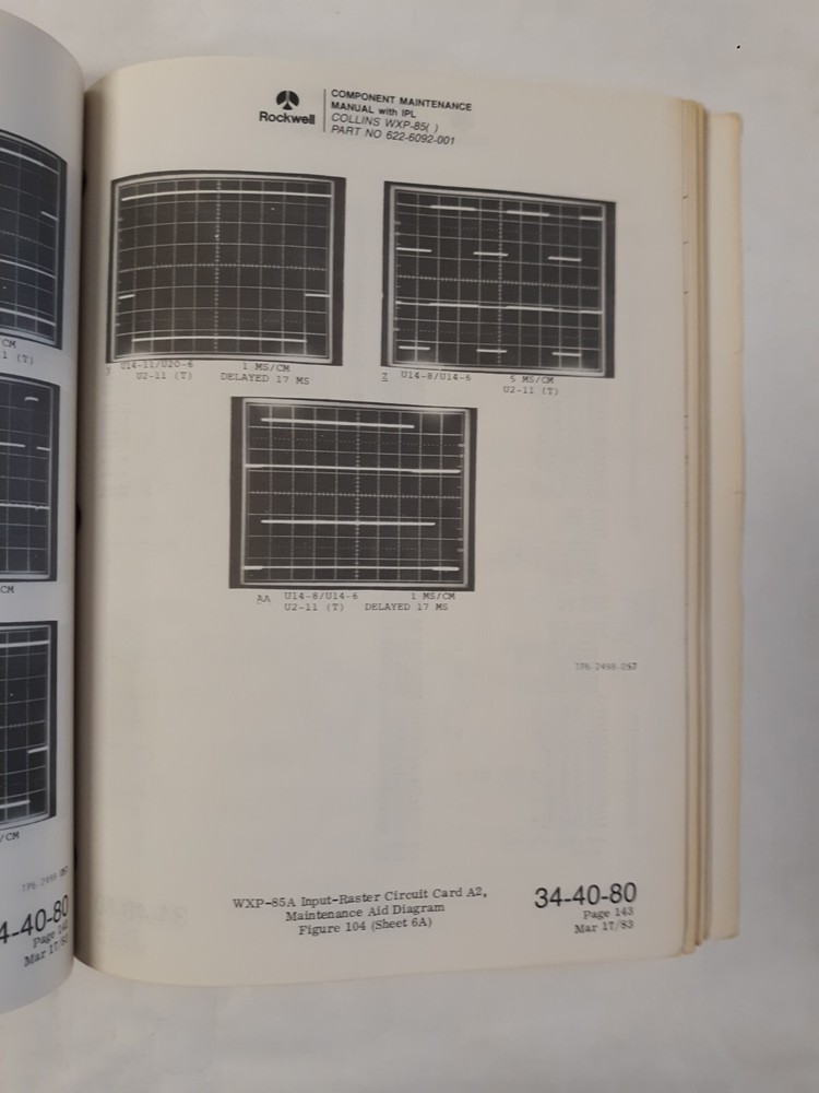Collins WXP-85( ) Weather Radar Panel Component Maintenance Manual Original