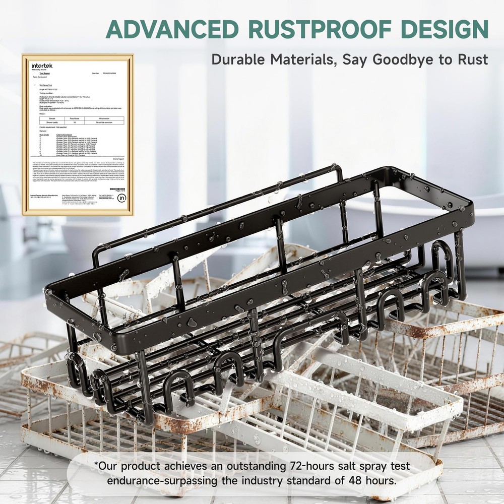 Shower Caddy 6-Pack, Advanced Rustproof Design, No Drilling Adhesive Shelves,...