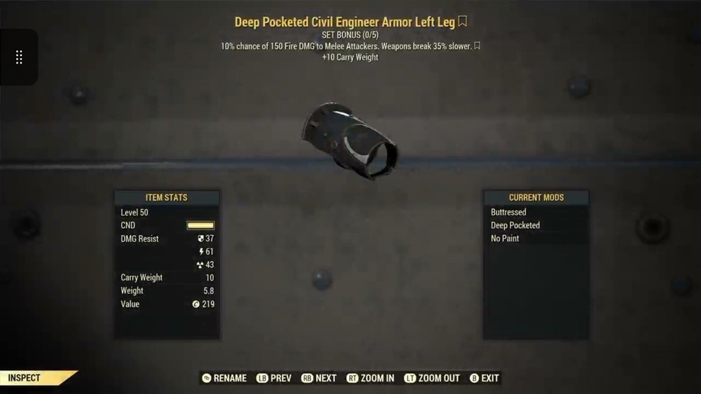 (Xbox) Civil Engineer Armor With Jet pack - Full Set Fully Modded