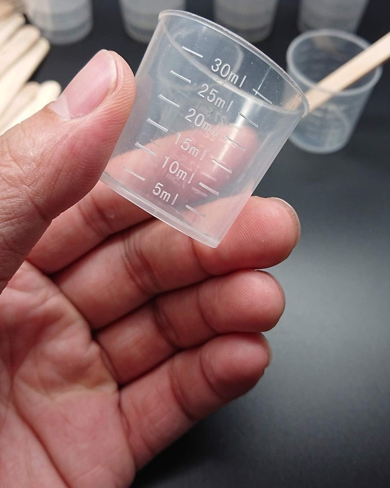 100 Pack 1oz/30ml Plastic Graduated Cups Transparent Scale