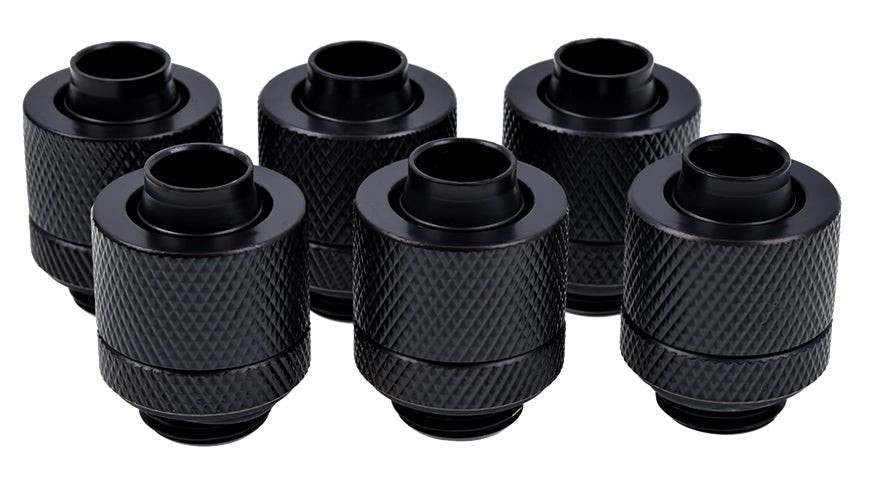 Alphacool Eiszapfen 13/10mm compression fitting G1/4 - deep black sixpack 17228