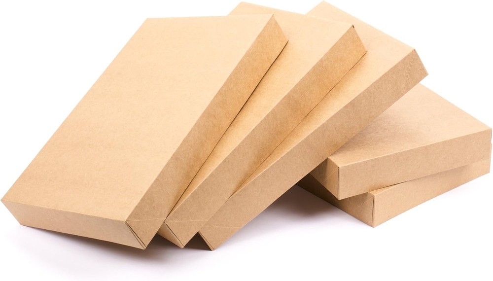 Hallmark Medium Gift Boxes with Lids (5 Shirt Boxes, Kraft) for Brown